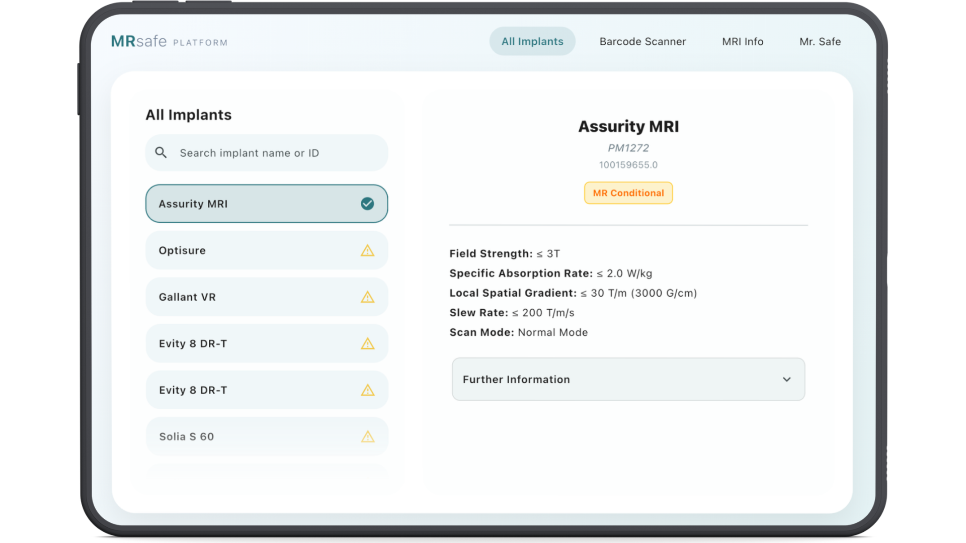 MRsafe app interface